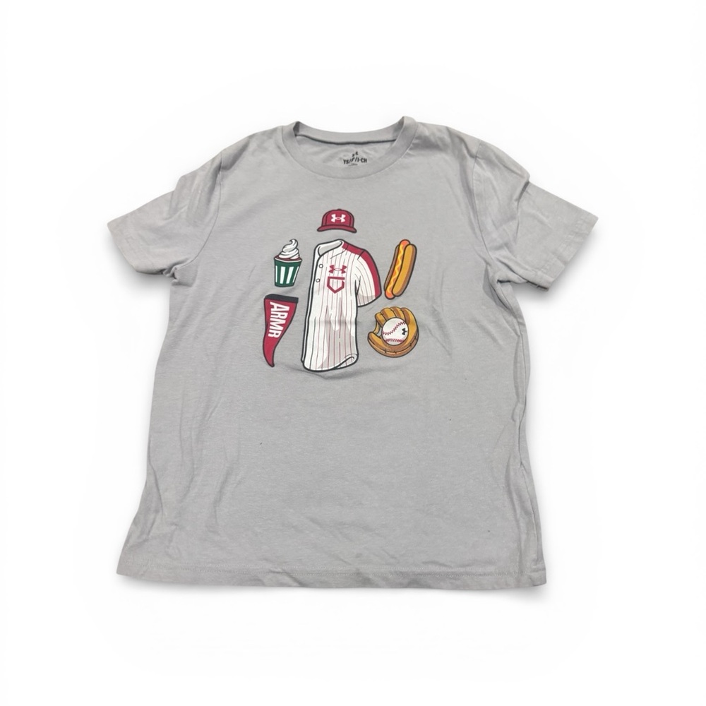 Under Armour Light Gray Kids' Baseball Graphic Tee